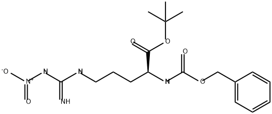 L-Ornithine, N5-[imino(nitroamino)methyl]-N2-[(phenylmethoxy)carbonyl]-, 1,1-dimethylethyl ester Structural
