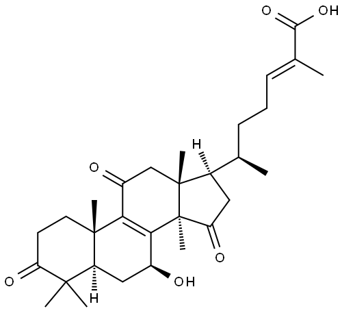 Lanosta-8,24-dien-26-oic acid, 7-hydroxy-3,11,15-trioxo-, (7β,24E)- Structural