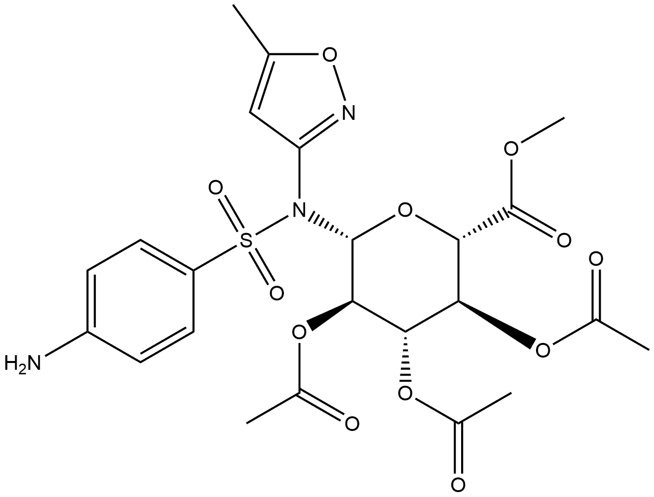 Sulfamethoxazole 2,3,4-Tri-O-acetyl-β-D-glucuronide Methyl Ester Structural