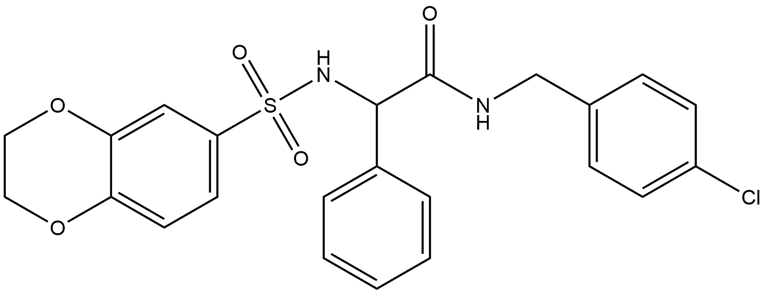 Benzeneacetamide, N-[(4-chlorophenyl)methyl]-α-[[(2,3-dihydro-1,4-benzodioxin-6-yl)sulfonyl]amino]- Structural