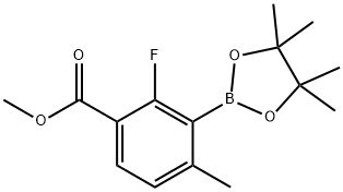 Benzoic acid, 2-fluoro-4-methyl-3-(4,4,5,5-tetramethyl-1,3,2-dioxaborolan-2-yl)-, methyl ester Structural