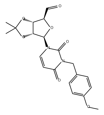 Uridine, 5'-deoxy-3-[(4-methoxyphenyl)methyl]-2',3'-O-(1-methylethylidene)-5'-oxo- Structural
