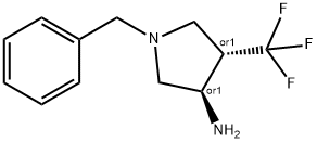 rac-(3R,4S)-1-benzyl-4-(trifluoromethyl)pyrrolidin-3-amine, trans Structural