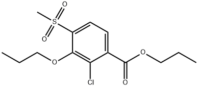 Benzoic acid, 2-chloro-4-(methylsulfonyl)-3-propoxy-, propyl ester Structural