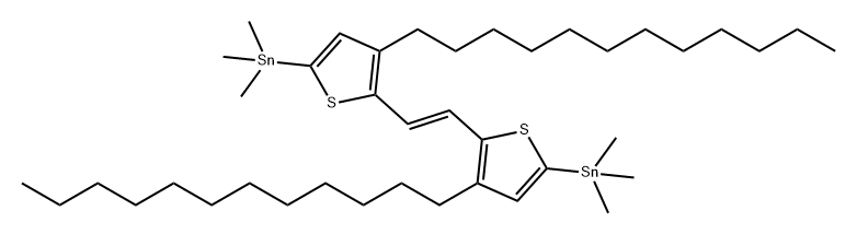 Stannane, 1,1'-[(1E)-1,2-ethenediylbis(4-dodecyl-5,2-thiophenediyl)]bis[1,1,1-trimethyl- Structural