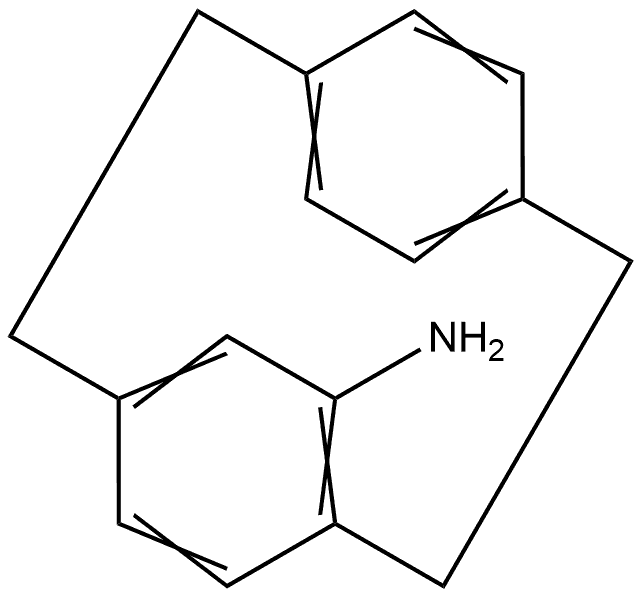 R-Tricyclo[8.2.2.24,7]hexadeca-4,6,10,12,13,15-hexaen-5-amine Structural