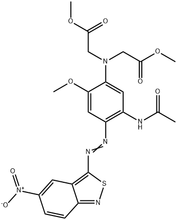 Glycine, N-[5-(acetylamino)-2-methoxy-4-[2-(5-nitro-2,1-benzisothiazol-3-yl)diazenyl]phenyl]-N-(2-methoxy-2-oxoethyl)-, methyl ester Structural