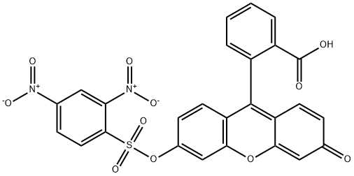 Benzoic acid, 2-[6-[[(2,4-dinitrophenyl)sulfonyl]oxy]-3-oxo-3H-xanthen-9-yl]- Structural