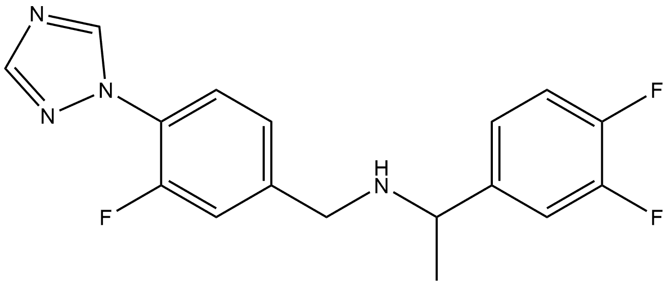 Benzenemethanamine, 3,4-difluoro-N-[[3-fluoro-4-(1H-1,2,4-triazol-1-yl)phenyl]methyl]-α-methyl- Structural