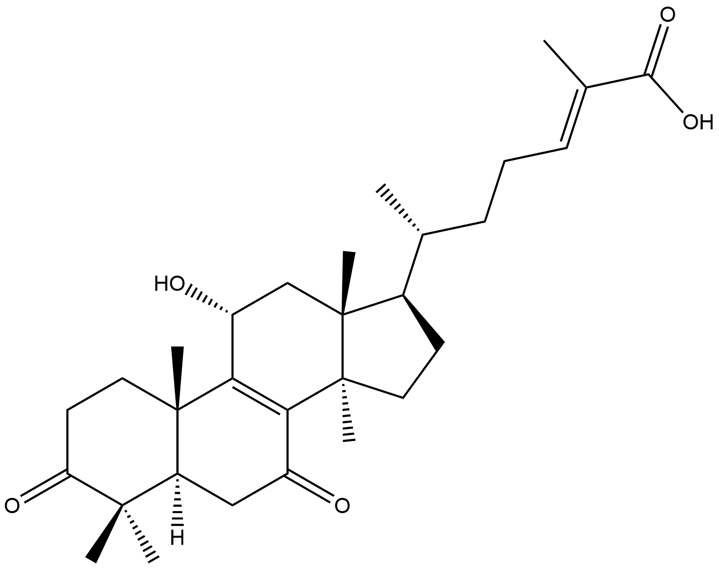 Lanosta-8,24-dien-26-oic acid, 11-hydroxy-3,7-dioxo-, (11α,24E)- Structural