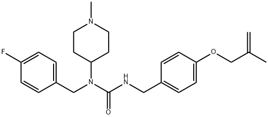 Urea, N-[(4-fluorophenyl)methyl]-N-(1-methyl-4-piperidinyl)-N'-[[4-[(2-methyl-2-propen-1-yl)oxy]phenyl]methyl]- Structural