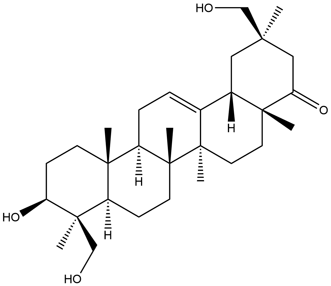 Olean-12-en-22-one, 3,23,29-trihydroxy-, (3β,4β,20β)- Structural