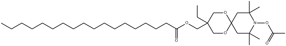 Octadecanoic acid, [9-(acetyloxy)-3-ethyl-8,8,10,10-tetramethyl-1,5-dioxa-9-azaspiro[5.5]undec-3-yl]methyl ester Structural