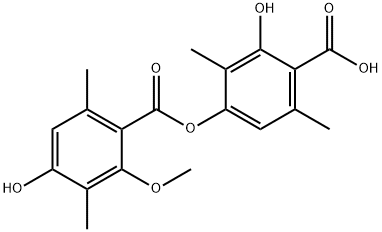 Benzoic acid, 2-hydroxy-4-[(4-hydroxy-2-methoxy-3,6-dimethylbenzoyl)oxy]-3,6-dimethyl- Structural