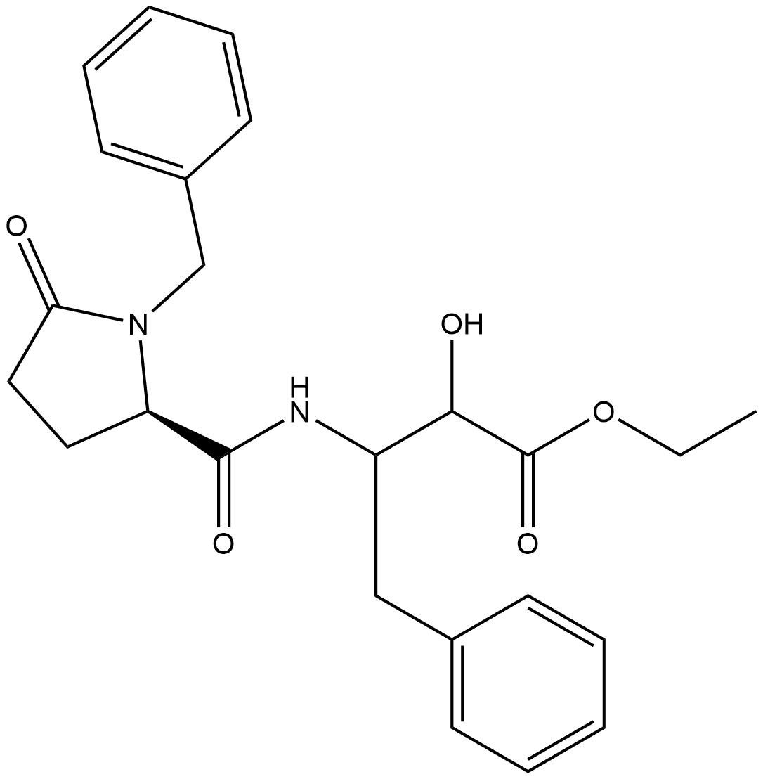 ethyl 3-((R)-1-benzyl-5-oxopyrrolidine-2-carboxamido)-2-hydroxy-4-phenylbutanoate Structural