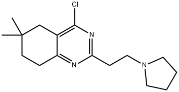 Quinazoline, 4-chloro-5,6,7,8-tetrahydro-6,6-dimethyl-2-[2-(1-pyrrolidinyl)ethyl]- Structural