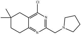 Quinazoline, 4-chloro-5,6,7,8-tetrahydro-6,6-dimethyl-2-(1-pyrrolidinylmethyl)- Structural