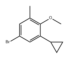 Benzene, 5-bromo-1-cyclopropyl-2-methoxy-3-methyl- Structural