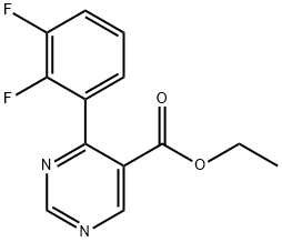 Ethyl 4-(2,3-difluorophenyl)pyrimidine-5-carboxylate Structural
