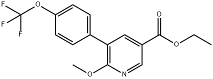 Ethyl 6-methoxy-5-(4-(trifluoromethoxy)phenyl)nicotinate Structural
