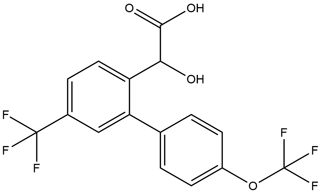 Hydroxy-(4'-trifluoromethoxy-5-trifluoromethylbiphenyl-2-yl)-acetic acid Structural