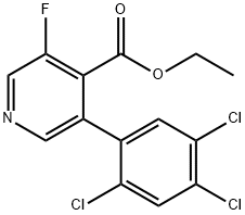 Ethyl 3-fluoro-5-(2,4,5-trichlorophenyl)isonicotinate Structural