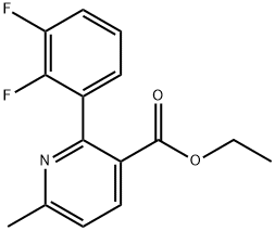 Ethyl 2-(2,3-difluorophenyl)-6-methylnicotinate Structural