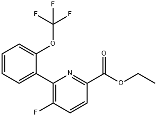 Ethyl 5-fluoro-6-(2-(trifluoromethoxy)phenyl)picolinate Structural