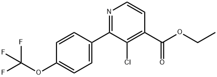 Ethyl 3-chloro-2-(4-(trifluoromethoxy)phenyl)isonicotinate Structural