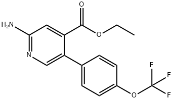 Ethyl 2-amino-5-(4-(trifluoromethoxy)phenyl)isonicotinate Structural