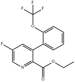 Ethyl 5-fluoro-3-(2-(trifluoromethoxy)phenyl)picolinate Structural