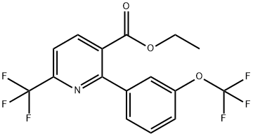 Ethyl 2-(3-(trifluoromethoxy)phenyl)-6-(trifluoromethyl)nicotinate Structural