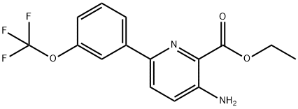 Ethyl 3-amino-6-(3-(trifluoromethoxy)phenyl)picolinate Structural