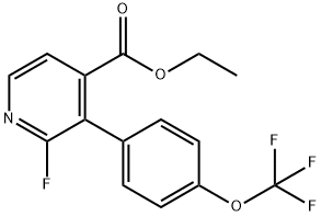 Ethyl 2-fluoro-3-(4-(trifluoromethoxy)phenyl)isonicotinate Structural