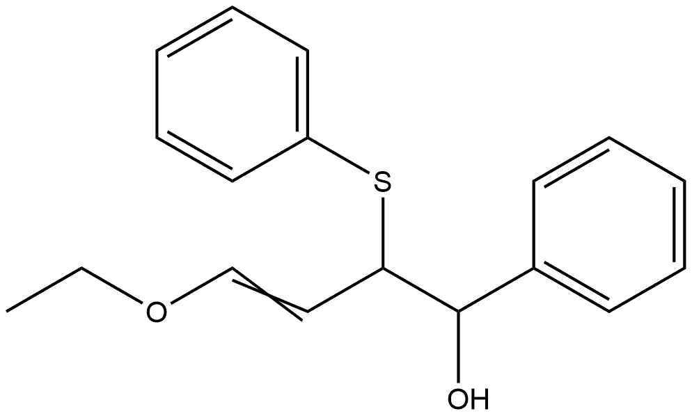 Benzenemethanol, α-[3-ethoxy-1-(phenylthio)-2-propen-1-yl]- Structural