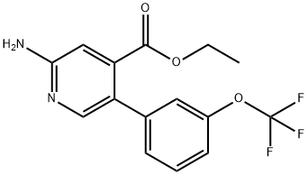 Ethyl 2-amino-5-(3-(trifluoromethoxy)phenyl)isonicotinate Structural