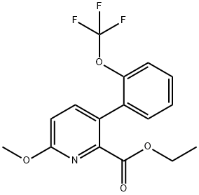 Ethyl 6-methoxy-3-(2-(trifluoromethoxy)phenyl)picolinate Structural