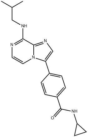 Benzamide, N-cyclopropyl-4-[8-[(2-methylpropyl)amino]imidazo[1,2-a]pyrazin-3-yl]- Structural