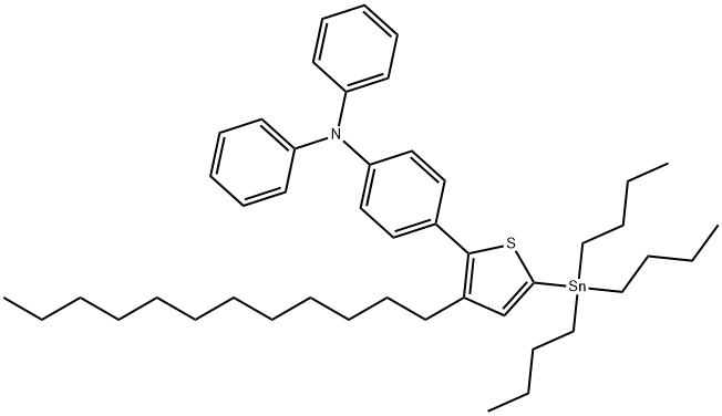 Benzenamine, 4-[3-dodecyl-5-(tributylstannyl)-2-thienyl]-N,N-diphenyl- Structural