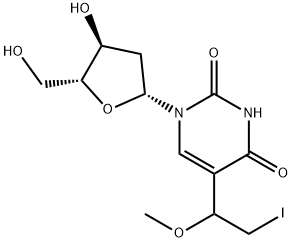 Uridine, 2'-deoxy-5-(2-iodo-1-methoxyethyl)- (9CI) Structural
