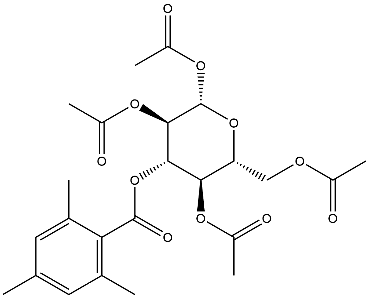Glucopyranose, 1,2,4,6-tetraacetate 3-(2,4,6-trimethylbenzoate), β-D- (8CI) Structural