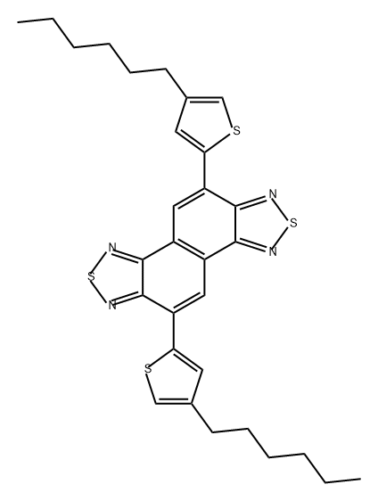Naphtho[1,2-c:5,6-c']bis[1,2,5]thiadiazole, 5,10-bis(4-hexyl-2-thienyl)- Structural