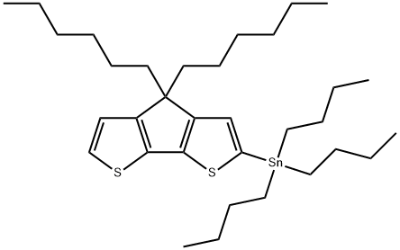 Stannane, tributyl(4,4-dihexyl-4H-cyclopenta[2,1-b:3,4-b']dithien-2-yl)- Structural