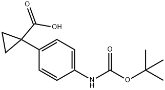 Cyclopropanecarboxylic acid, 1-[4-[[(1,1-dimethylethoxy)carbonyl]amino]phenyl]- Structural