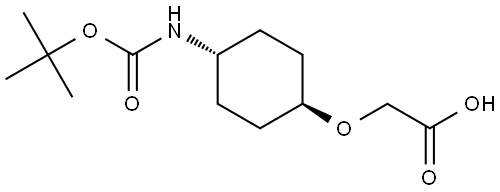 rac-2-{[(1r,4r)-4-{[(tert-butoxy)carbonyl]amino}cyclohexyl]oxy}acetic acid, trans Structural