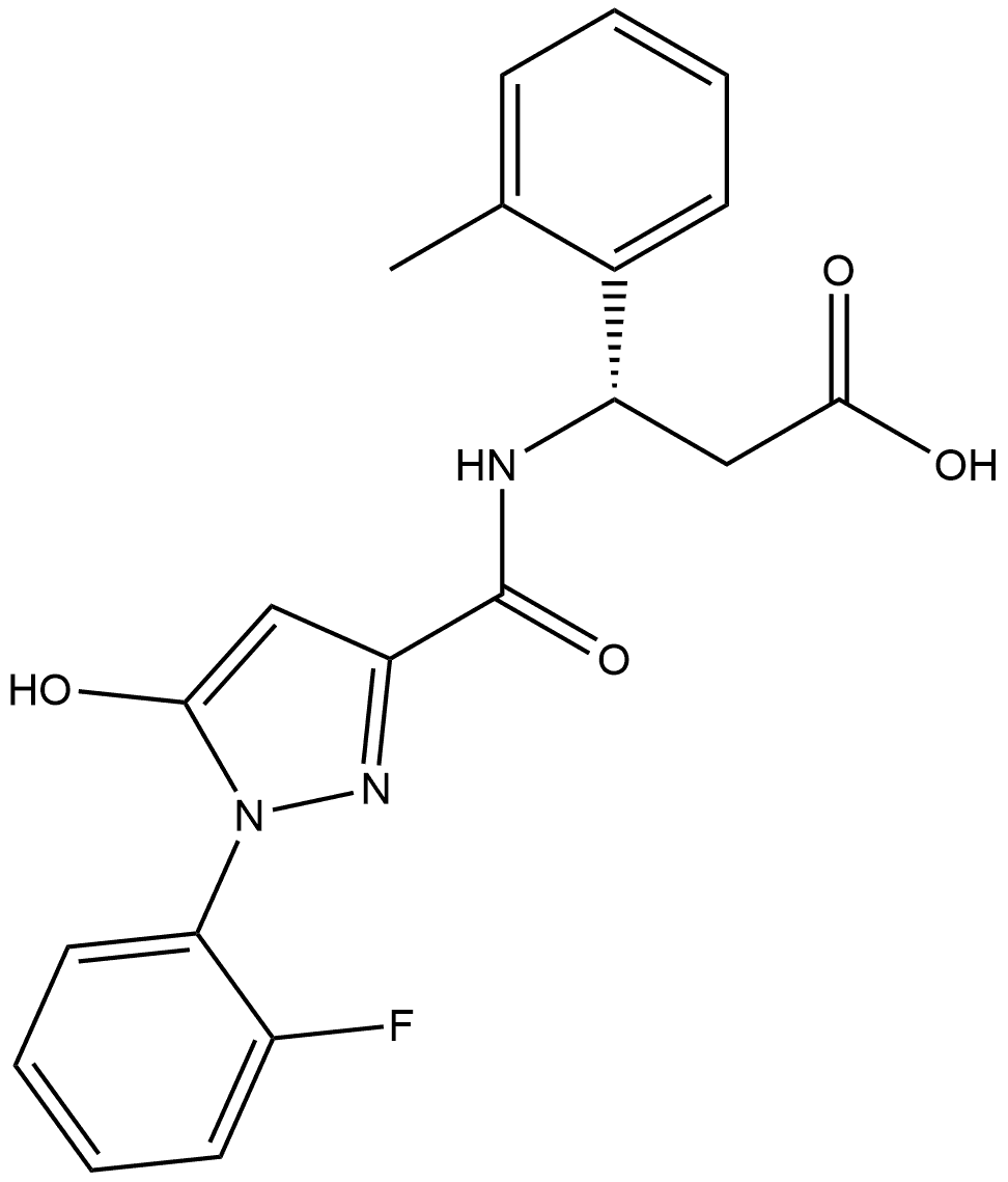 Benzenepropanoic acid, β-[[[1-(2-fluorophenyl)-5-hydroxy-1H-pyrazol-3-yl]carbonyl]amino]-2-methyl-, (βS)- Structural