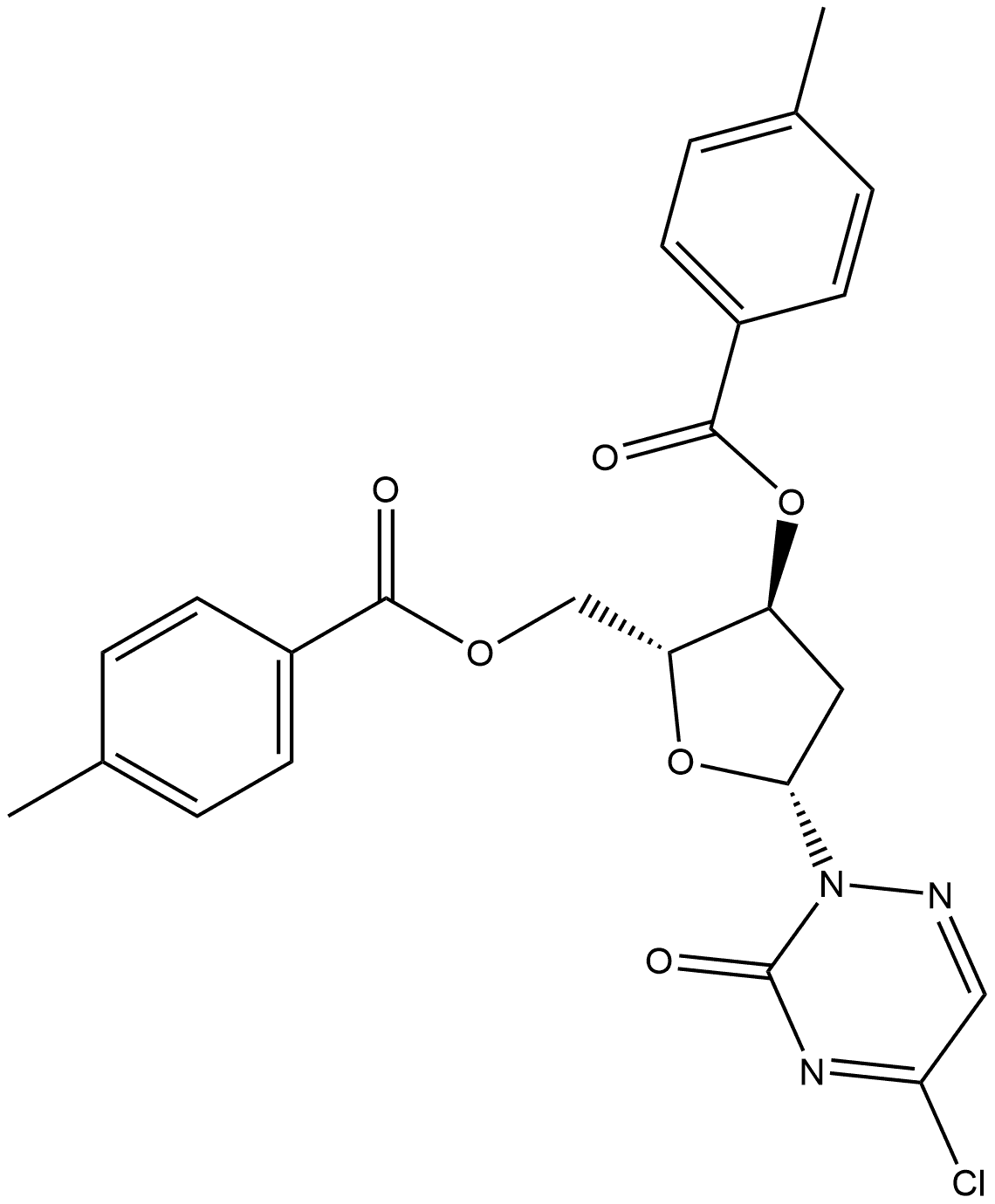 as-Triazin-3(2H)-one, 5-chloro-2-(2-deoxy-β-D-erythro-pentofuranosyl)-, di-p-toluate (ester) (8CI) Structural