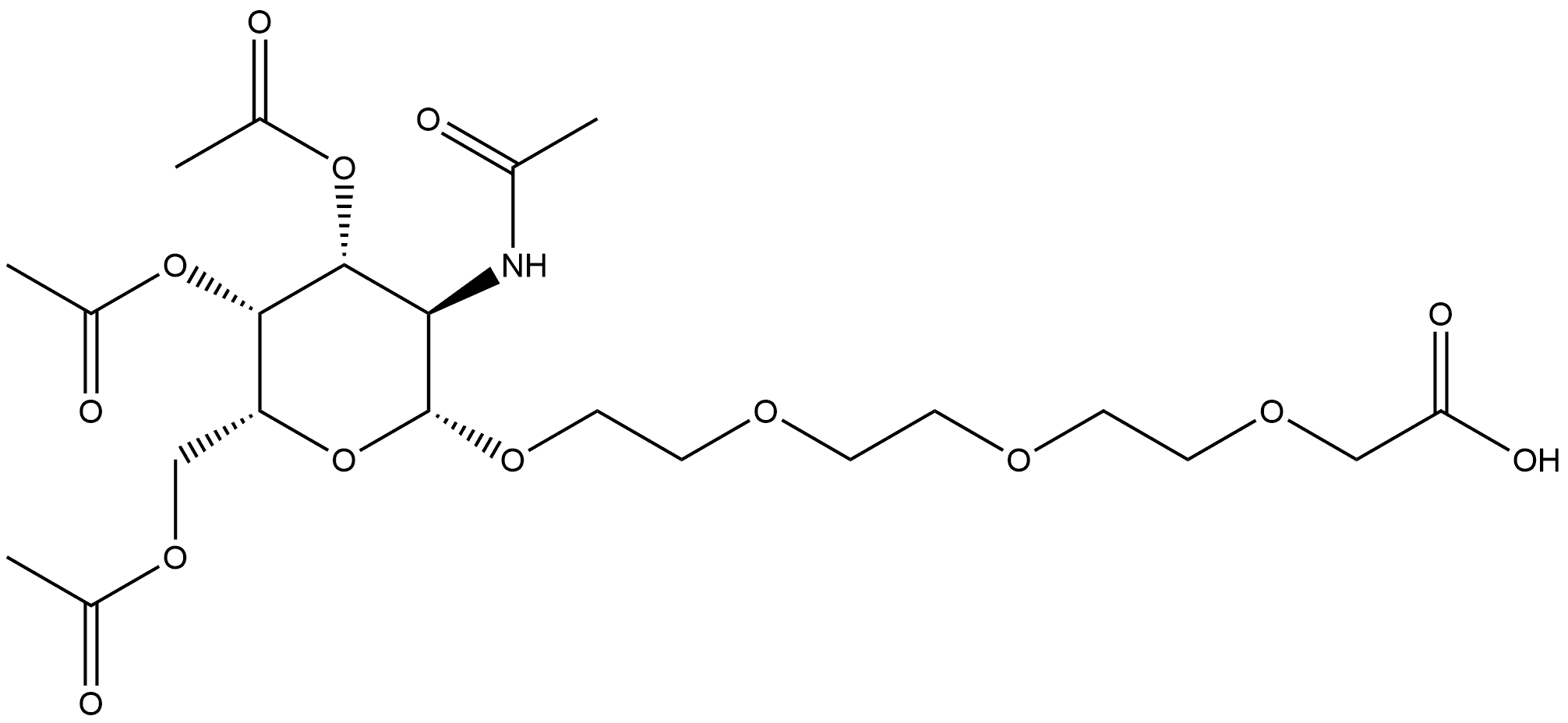Acetic acid, 2-[2-[2-[2-[[3,4,6-tri-O-acetyl-2-(acetylamino)-2-deoxy-β-D-galactopyranosyl]oxy]ethoxy]ethoxy]ethoxy]- Structural