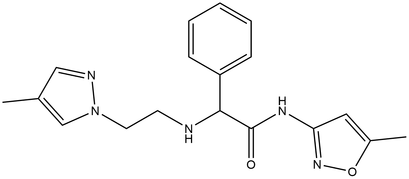 Benzeneacetamide, N-(5-methyl-3-isoxazolyl)-α-[[2-(4-methyl-1H-pyrazol-1-yl)ethyl]amino]- Structural