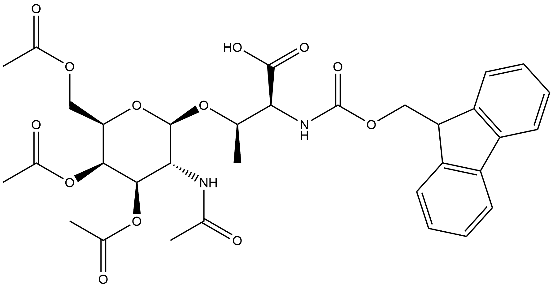 Fmoc-L-Thr(β-D-GalNAc(Ac)3)-OH Structural
